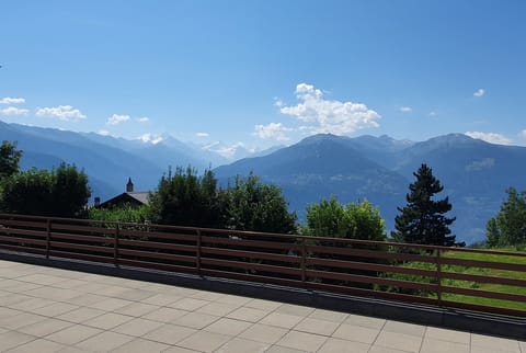 70 sqm south facing terrace overlooking the mountains