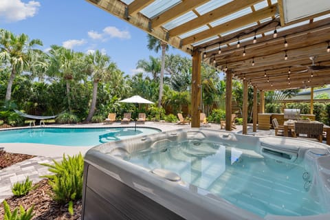 Enjoy a panoramic backyard oasis