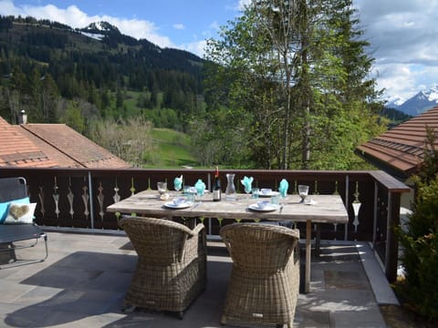 Furniture, Table, Outdoor Furniture, Chair, Outdoor Table, Kitchen & Dining Room Table, Porch, Shade, Mountain Range, Deck