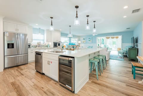 Fully equipped kitchen with stainless appliances