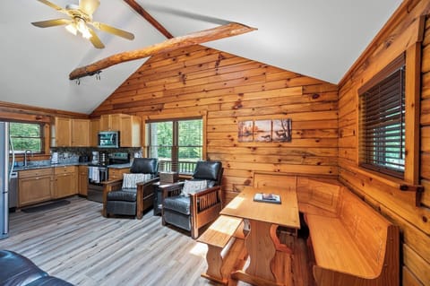 Delightful nook with plenty of room for 6. Check in the benches for puzzles and board games.