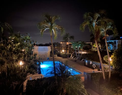 Take a dip in the heated pool