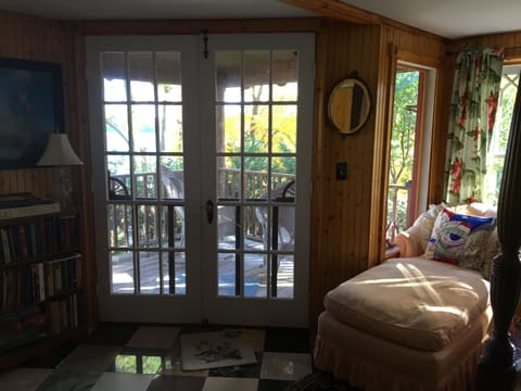 French doors leading to upstairs porch in Master Bedroom