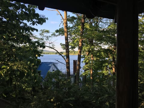 The upstairs porch where we have coffee every morning