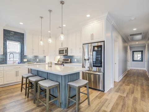 Large island is great for serving and entertaining.