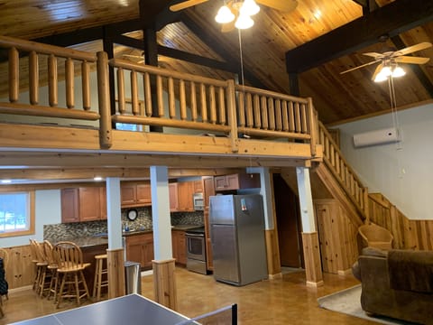 Open loft with 1 King, 2 Queen Beds and 1 Twin Bed