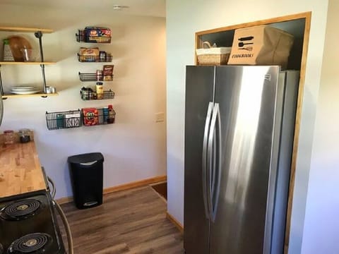 New stainless steel side by side fridge