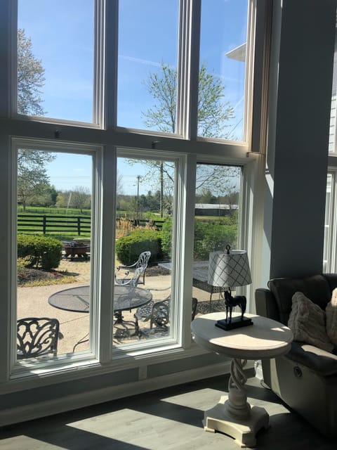 View from great room— backyard patio 