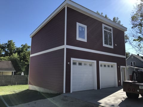 Use the RIGHT stall of the shared garage. Your apartment is on the 2nd floor.