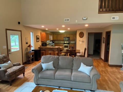Open living room with dining area
