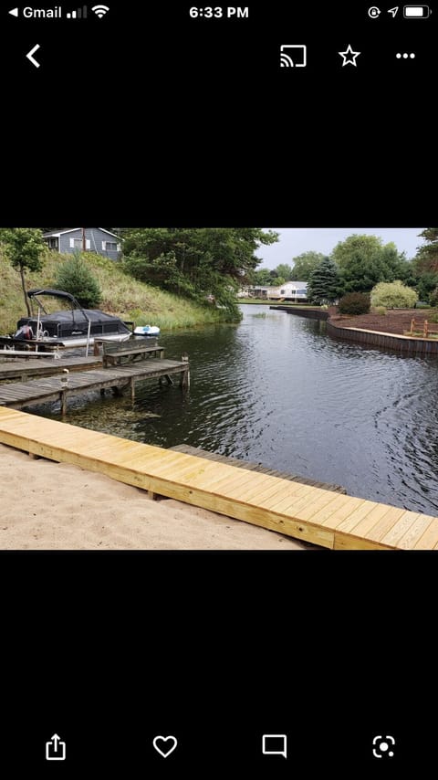 Dock for your boat is on the left side of the dock (which is now resurfaced)
