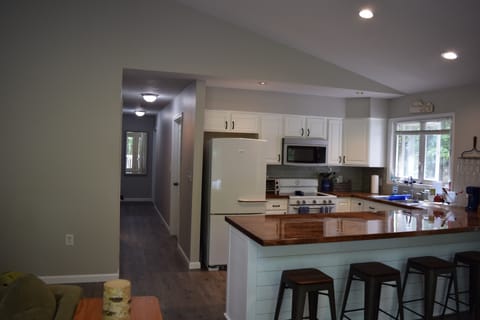 Kitchen with large breakfast bar