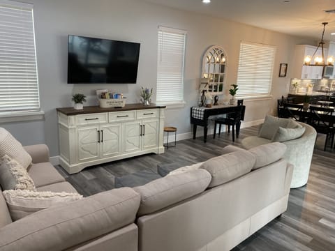 Entertainment center with cable .  Stocked with Roku t.v., games, puzzles, books