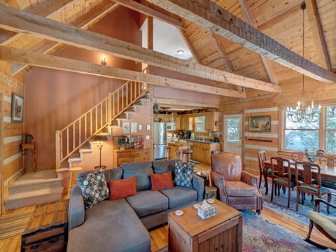 Living Room--- Open Floor Plan, Vaulted Ceilings