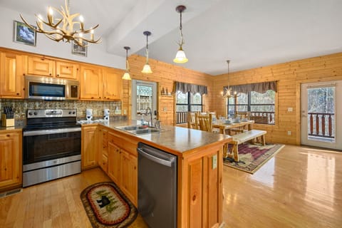 Luxury kitchen is packed with all tools needed to cook a gourmet meal! 