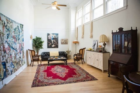 Stay in (British) style in our loft with 14 foot tin ceilings and bright northern light.