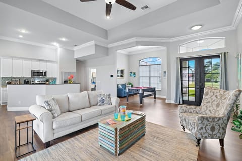 The open floor plan means everyone can be together, no matter what they're doing