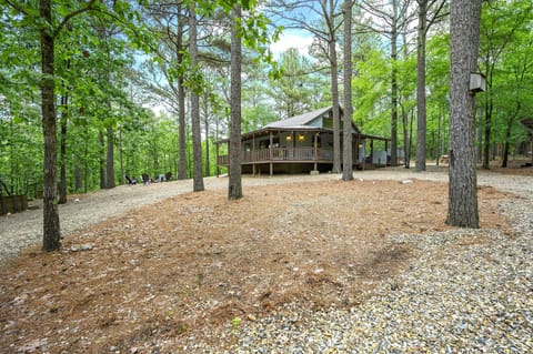 So many beautiful pine trees surrounding Bearskin Lodge! Plenty of parking!