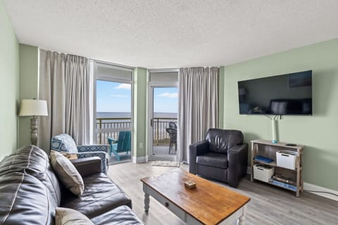 The ocean front living room is fabulous for movie night with the family.