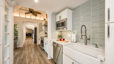 The kitchen is outfitted with everything you may need...