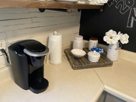 We now have a Dual Keurig/Drip Maker - coffee, creamer and sweetener provided!