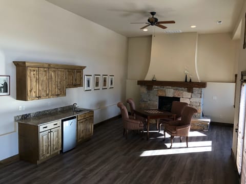 Lower floor game room and wet bar