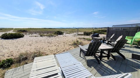 Looking out at the bay and Ptown from the deck