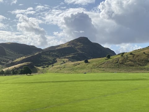 This is the view of Arthur's Seat from all windows in the apartment.