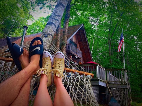 Hammock overlooking cabin