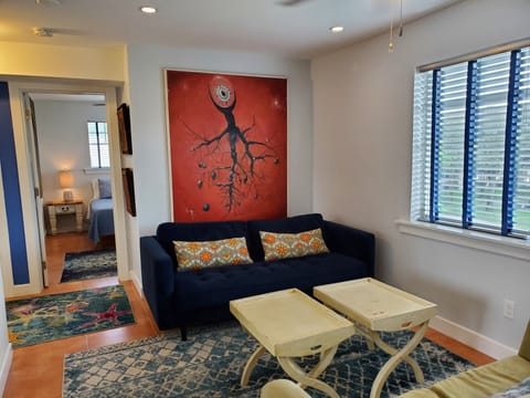 This roomy two bedroom is highly stylized!