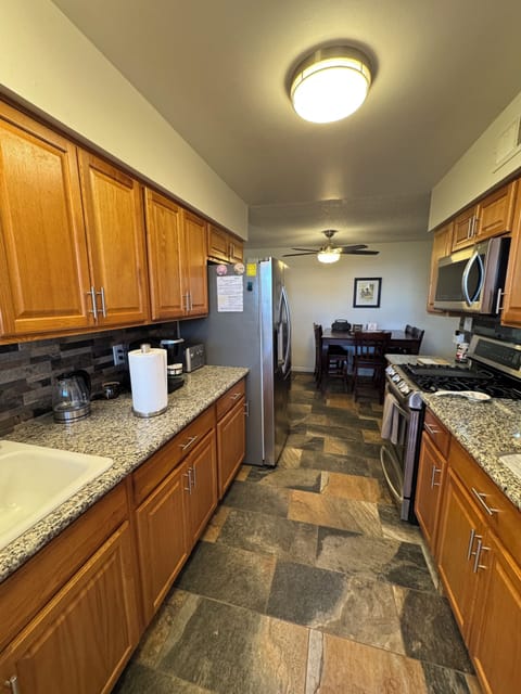 Kitchen with LG Appliances and Granite Countertops