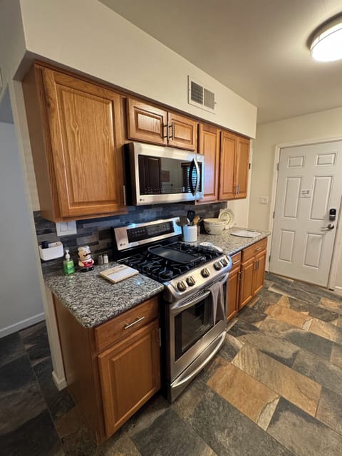 Kitchen with LG Appliances and Granite Countertops
