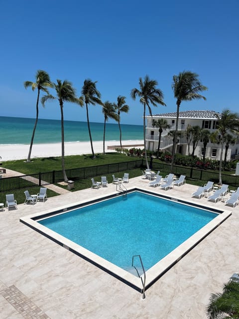 Pool and Beach view from Balcony.