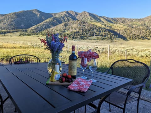 Enjoy the beautiful scenery while relaxing on the brick patio.