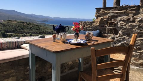 Breakfast on the terrace with a beautiful view