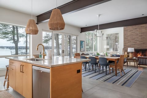 gather for private meals vs going out stay in to enjoy the beauty of the lake