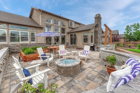1000 sq ft patio. Firepit.  Perfect for a family gathering.  