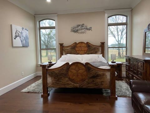 Horse Room with an adjustable king bed and full size sleeper sofa