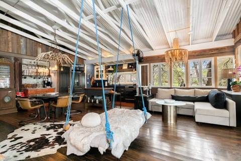 Swinging Bed in living area