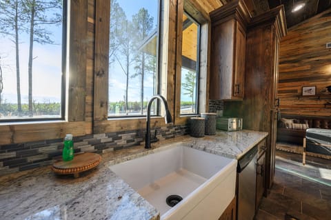 An oversized sink with stunning views.