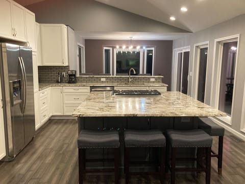 Kitchen with large island and seating for 6