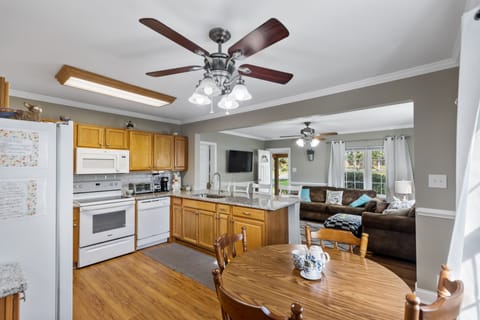 Spacious kitchen open to living space
