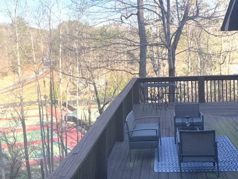 Tennis/basketball courts right in front of the house