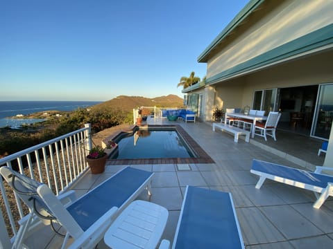 Sexy outdoor deck with spectacular, panoramic ocean views and comfy seating