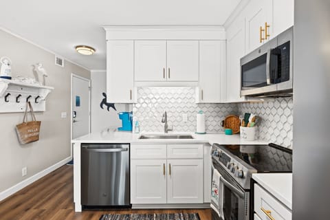 Expanded footprint offers more room to cook and hang out. 