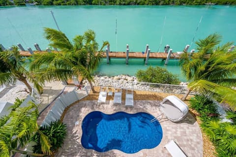 Arial view of backyard