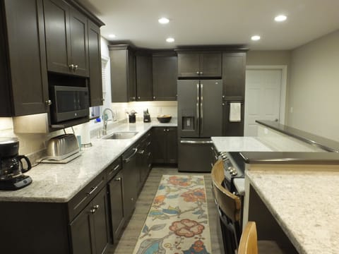 Kitchen with washable rug