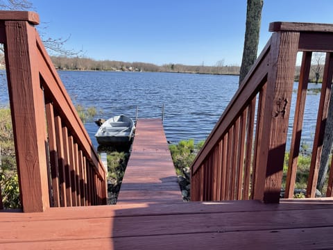 Good Morning. Deck leads right to dock! Best place to enjoy morning coffee. 