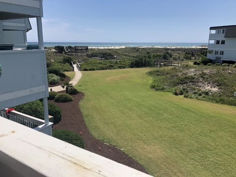 View from the balcony. Close enough to hear the waves!