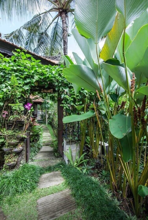 With a high fence to make the villa still private